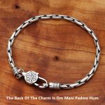 Buddha Stones Tibetan Double Dorje Om Mani Padme Hum Buddha Swastika Vajra Strength Bracelet Bracelet BS 5