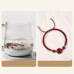 Buddha Stones Handmade Lotus Cinnabar Peace Buckle Blessing Braid Bracelet Bracelet BS 8