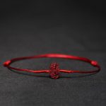 Buddha Stones Handmade Plum Blossom Four Leaf Clover PiXiu Lotus Koi Fish Cinnabar Blessing Braid Bracelet Bracelet BS Red(Wrist Circumference 14-19cm) Lotus