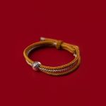 Buddha Stones 925 Sterling Silver Tibetan Zakiram Goddess of Wealth Luck Rope Bracelet Bracelet BS Yellow Beige Rope(Wrist Circumference 15-18cm)