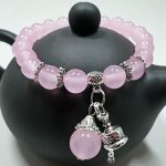 Buddha Stones Vintage Crystal Chalcedony Stone Energy Beaded Bell Charm Bracelet Bracelet BS 6