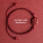 Buddha Stones Chinese Zodiac Natal Buddha Cinnabar Keep Away Evil Spirits Rope Bracelet (Extra 30% Off | USE CODE: FS30) Bracelet BS Ox/Tiger-Void Bodhisattva