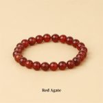 Buddha Stones Natural Stone Quartz Healing Beads Bracelet Bracelet BS 8mm Red Agate