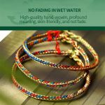 Buddha Stones 925 Sterling Silver Fu Character Zongzi Pattern Multicolored String Luck Handmade Braided Bracelet Bracelet BS 15