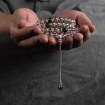 Buddha Stones 108 Beads White Crystal Jade Meditation Bracelet Mala Mala Bracelet BS 10