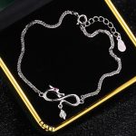 Buddha Stones Year Of The Dragon 999 Sterling Silver Zircon Endless Knot Tail Charm Luck Protection Bracelet (Extra 30% Off | USE CODE: FS30) Bracelet BS 3
