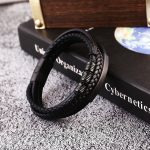 Buddha Stones Leather Multi-Layer Titanium Steel Balance Braided Magnetic Buckle Bracelet Bracelet BS 3