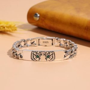 Buddha Stones Tiger Copper Luck Cuff Chain Bracelet Bracelet BS 22cm