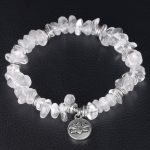 Buddha Stones Natural White Crystal Lotus Healing Bracelet Bracelet BS 1
