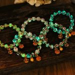 Buddha Stones Gold Swallowing Beast Family Pink Love Heart Luminous Fluorescent Liuli Glass Bead Bracelet Bracelet BS 22