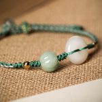 Buddha Stones White Jade Peace Buckle Pumpkin Bead Luck Blessing Braided Bracelet Bracelet BS 5