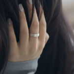 Buddha Stone 999 Sterling Silver Gold-Painted Joyful Flower Pattern Peaceful Heart Sutra Ring Ring BS 11