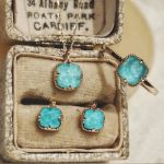 Buddha Stones 925 Sterling Silver Plated Gold Turquoise Protection Ring Earrings Necklace Pendant Set Bracelet Necklaces & Pendants BS 6