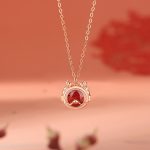 Buddha Stones 925 Sterling Silver Year Of The Dragon Luck Red Zircon Necklace Pendant Bracelet Earrings Ring (Extra 30% Off | USE CODE: FS30) Necklaces & Pendants BS Lucky Dragon Necklace