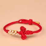 Buddha Stones Handmade Wenchang Knot Luck Strength Braided Rope Bracelet Bracelet BS Red(Wrist Circumference 14-15cm)