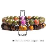 Buddha Stones 2PCS Healing Crystal Emperor Stone Tiger Eye Bead Bracelet Bracelet BS 14