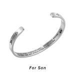 Buddha Stones Inspirational Bracelets Personalized Gift for Her Him Engraved Mantra Cuff Bangle Crown Jewelry Bracelet BS For son