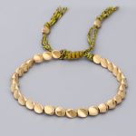 Buddha Stones Tibetan Copper Beads Healing Luck Bracelet Bracelet BS Green rope