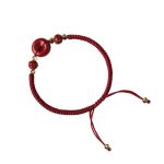 Buddha Stones Handmade Lotus Cinnabar Peace Buckle Blessing Braid Bracelet Bracelet BS 9