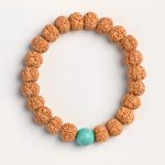 Buddha Stones Tibet Rudraksha Bodhi Seed Wealth Auspiciousness Bracelet Bracelet BS Turquoise