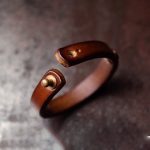 Buddha Stones Vintage Handmade Texture Copper Brass Leather Wealth Bracelet Bangle Bracelet Bangle BS 5