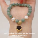 Buddha Stones Jade Pearl Color-Changing Fox Charm Luck Bracelet Bracelet BS 4