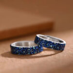 Buddha Stones Blue Auspicious Clouds Design Healing Copper Adjustable Ring Ring BS 3