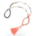 108 Mala Beads Fluorite Black Glitter Stone Protection Tassel Bracelet (Extra 30% Off | USE CODE: FS30) Mala Bracelet BS Necklace