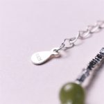 Buddha Stones 925 Sterling Silver Hetian Jade Bead Luck Chain Bracelet Bracelet BS 3