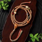 Buddha Stones 108 Beads Bodhi Seed Red Agate Deer Head Wisdom Mala Bracelet Mala Bracelet BS 6