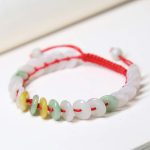 Buddha Stones Round Jade Lucky Red String Weave Bracelet Bracelet BS 3