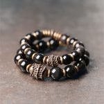 Buddha Stones Rainbow Obsidian Copper Love Healing Bracelet Bracelet BS 18cm(12mm)