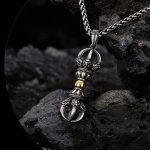 Buddha Stones Tibetan Dorje Vajra Design Wealth Necklace Pendant Necklaces & Pendants BS 1