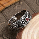 Buddha Stones Tibetan Ruby Copper Wealth Ring Rings BS 3