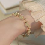 Buddha Stones 14K Gold Plated 2 Layers Hetian Jade Bead Luck Prosperity Bracelet Bracelet BS Hetian Jade Bead Chain Bracelet