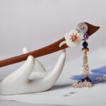 Buddha Stones Red Sandalwood Pink Crystal Charm Healing Hairpin Decorations Hairpin BS 1