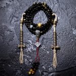 Buddha Stones 108 Mala Beads Gold Sheen Obsidian Tiger Eye Eagle's Eye Stone Wealth Bracelet Mala Bracelet BS 6mm Copper Counter