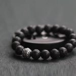 Buddha Stones Lava Rock Fish Scales Bead Healing Bracelet Bracelet BS 3