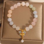 Buddha Stones Natural Morganite Confidence Butterfly Charm Bracelet Bracelet BS 4