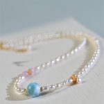 Buddha Stones 925 Sterling Silver Natural Pearl Larimar Sincerity Necklace Pendant Necklaces & Pendants BS 6