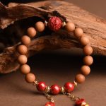 Buddha Stones Tibetan Natural Peach Wood Cinnabar PiXiu Wealth Tassels Bracelet Bracelet BS 7