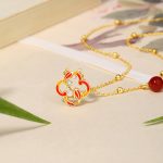 Buddha Stones 925 Sterling Silver Four Leaf Clover Koi Fish Red Agate Pearl Wealth Bracelet Necklace Pendant Earrings Set Bracelet Necklaces & Pendants BS 3
