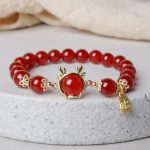 Buddha Stones Year of the Dragon Red Agate Jade Peace Buckle Fu Character Success Bracelet (Extra 30% Off | USE CODE: FS30) Bracelet BS Red Agate Dragon Fu Character(Wrist Circumference 14-16cm)