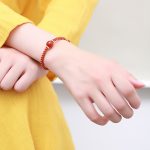 Buddha Stones Handmade Red Agate Amethyst Golden Rutilated Quartz Pink Crystal Bead Calm Braided Bracelet Bracelet BS 14