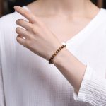 Buddha Stones 925 Sterling Silver Natural Golden Sea Willow Zakiram Goddess of Wealth Lucky fortune Fu Character Success Bracelet 11