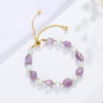 Buddha Stones Amethyst Pink Crystal Black Rutilated Quartz Spiritual Awareness Bracelet Bracelet BS 2