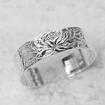 Buddha Stones Tibetan Lotus White Copper Luck Bracelet Bracelet BS Transparent Engraving