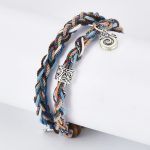 Buddha Stones 925 Sterling Silver Tiger's Eye Colorful Cotton Rope Handmade Willpower Bracelet Bracelet BS 12