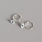 Buddha Stones 925 Sterling Silver Evil Eye Blessing Protection Stud Earrings Earrings BS Silver