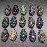 Natural Rainbow Obsidian Laughing Buddha Inner Peace Necklace Pendant Necklaces & Pendants BS 12